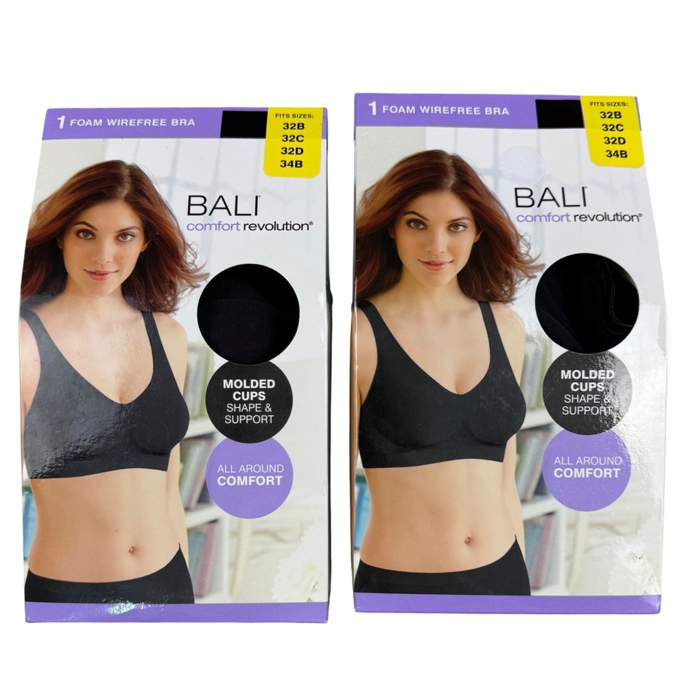 Bali Comfort‎ Revolution Foam Wirefree Bras (2) 32B 32C 32D 34B Everyday Soft
